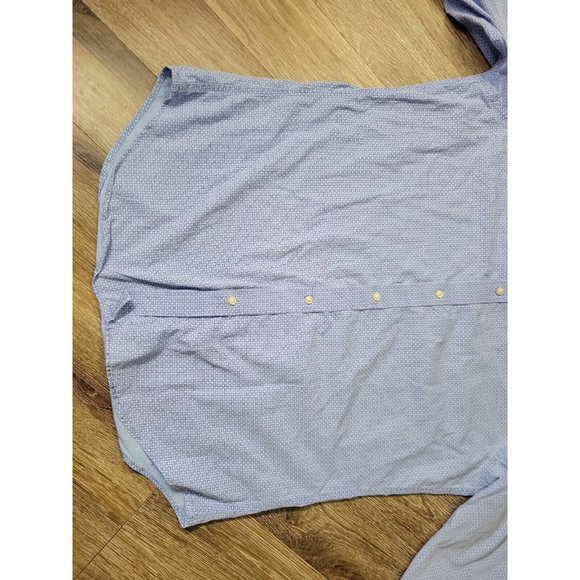 Banana Republic Soft Wash Slim Fit Men's M Blue Geometric Casual Button Shirt LS - Picture 3 of 10